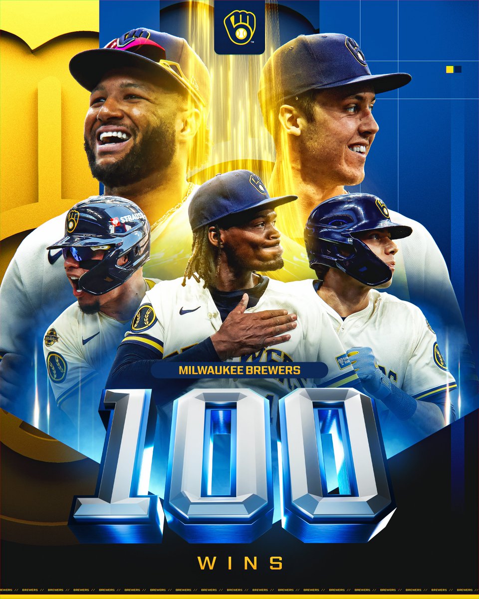 felipexdesign's tweet photo. 100 wins for the Brewers—I couldn't post this earlier, but here it is. https://t.co/MPa26CV64o