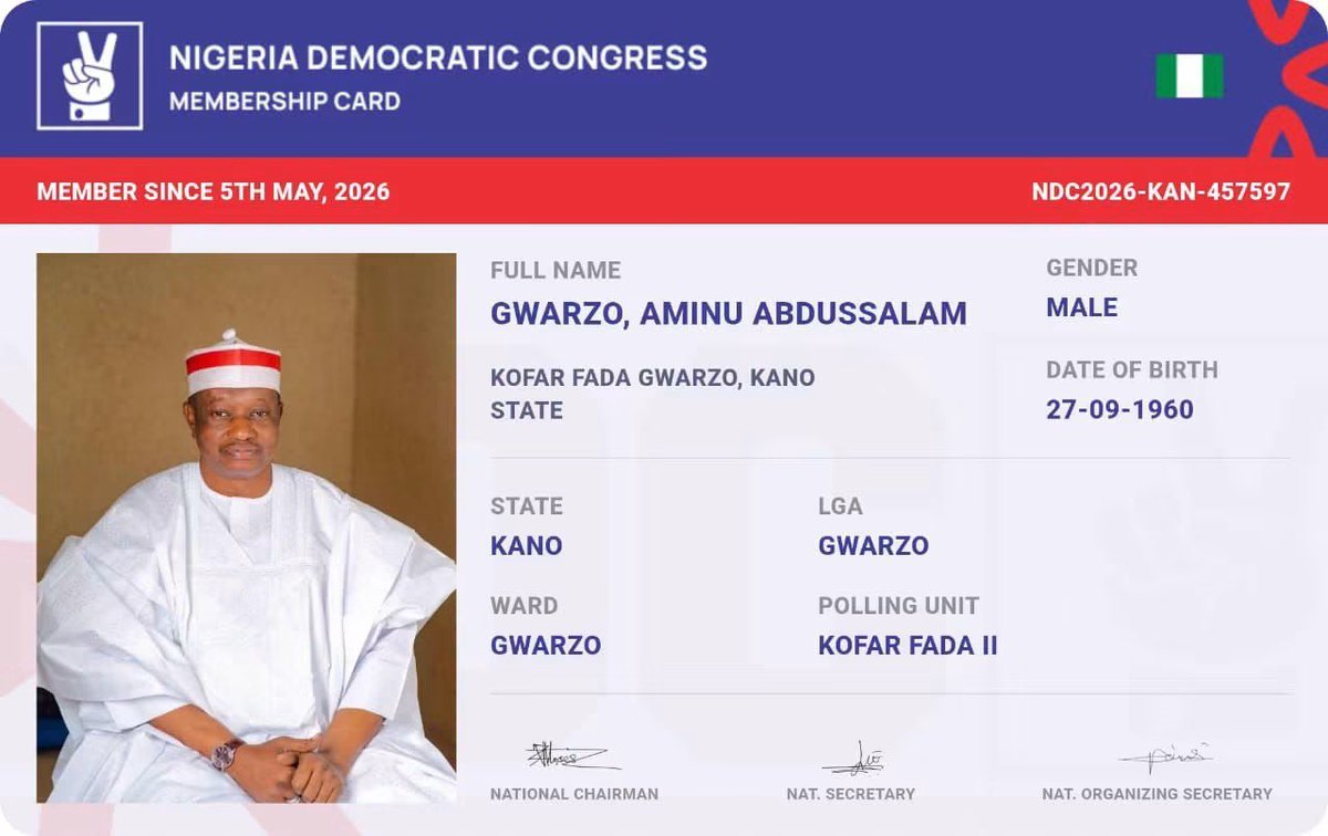 dangbanamanager's tweet photo. Kano NDC Governorship candidate certified ✅ https://t.co/ggTt2kPvOB