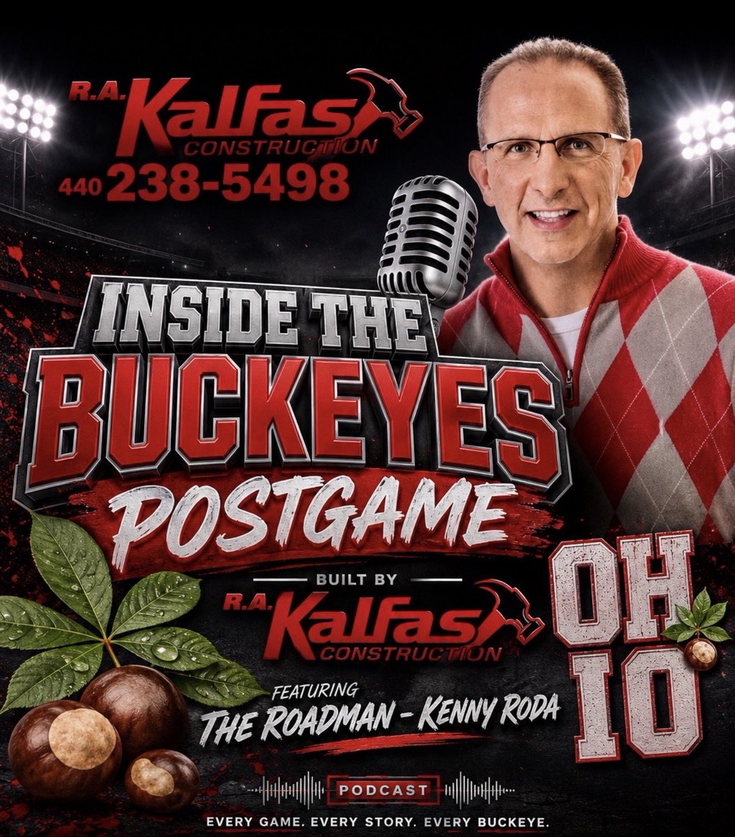 TheKennyRoda's tweet photo. Join me on Kenny Roda Facebook &amp; YouTube after the #OhioState - Maryland game for "Inside the Buckeyes - Postgame" built by @RAKalfasCon. We'll break down the game, see if #JermiahSmith set any new records &amp; look ahead to next week's huge contest against Indiana.#GoBucks https://t.co/sJEfX7248p