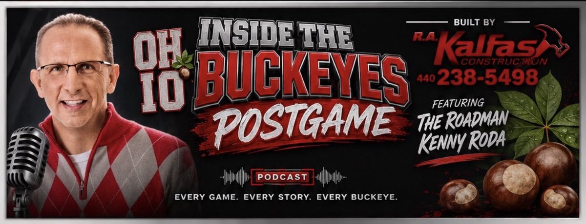 TheKennyRoda's tweet photo. Join me on Kenny Roda Facebook &amp; YouTube after the #OhioState - Maryland game for "Inside the Buckeyes - Postgame" built by @RAKalfasCon. We'll break down the game, see if #JermiahSmith set any new records &amp; look ahead to next week's huge contest against Indiana.#GoBucks https://t.co/sJEfX7248p