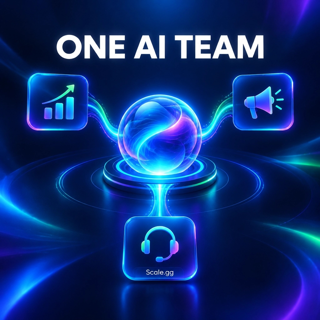 scaleggofficial's tweet photo. Stop collecting single-purpose AI tools. Deploy one coordinated AI department: ScalePlus Agent Relays sync Sales, Marketing, and Support around one shared workflow. #scaleplus https://t.co/C61ynD8BUN