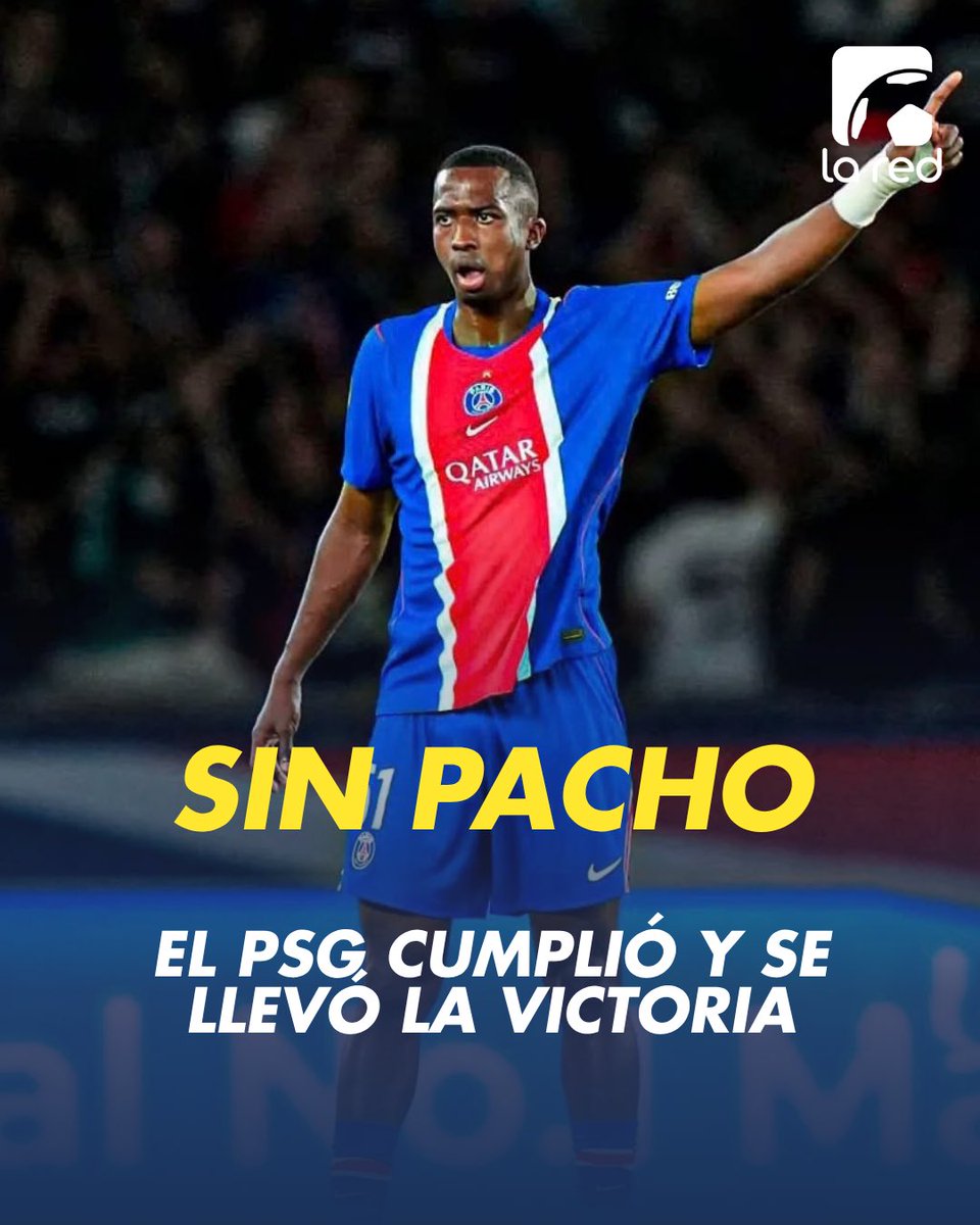 laredecuador's tweet photo. ¡Descanso para el central 🇪🇨!

El PSG 🔵🔴 venció 3-1 al Le Mans por la fecha 6 de la Ligue 1. 🏆🇫🇷

Willian Pacho 🇪🇨 no sumó minutos en la victoria del conjunto parisino. https://t.co/pJYfnfO2k8