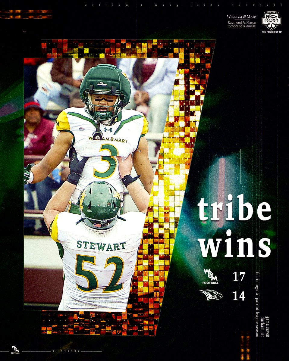 WMTribeFootball's tweet photo. Recap | W&amp;M Defeats NC Central, 17-14, in Non-Conference Finale

📰 https://t.co/gSek0GoiZl
📊 https://t.co/ZtWfm8OubN

#GoTribe https://t.co/WkOhVmHOxM