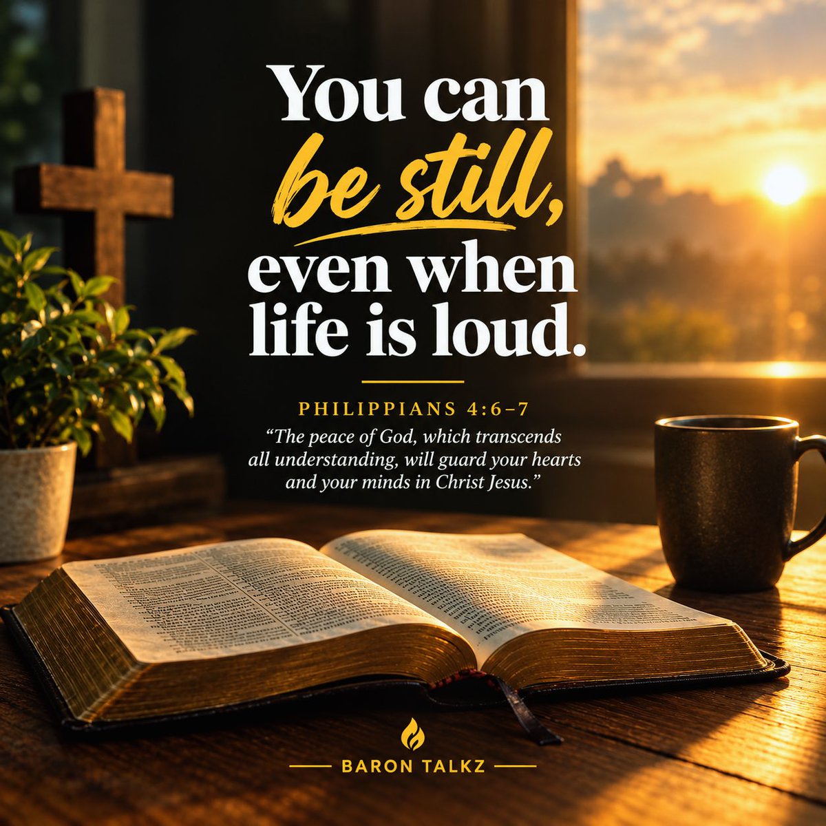 Barontalkz's tweet photo. When life gets loud, let prayer be your refuge. You may not control every situation, but you can trust God with every burden. His peace is greater than your fears. 🙏

📖 Philippians 4:6–7

#BaronTalkz #FaithOverFear #GodsPeace https://t.co/2OHRn7IieH