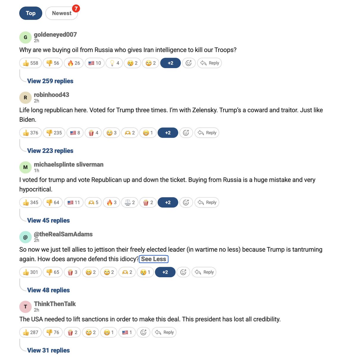 saintjavelin's tweet photo. Comments from an article on @FoxNews https://t.co/GmE7kIdWlY
