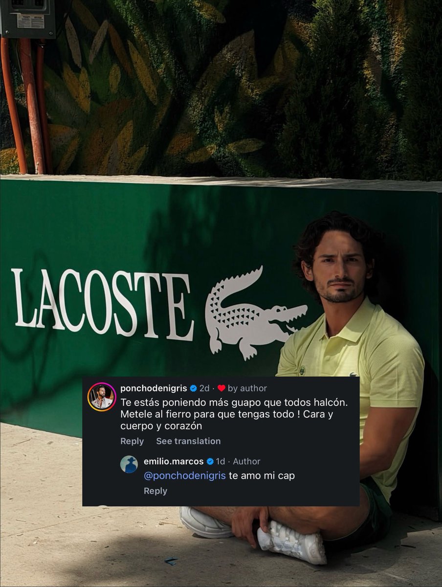 starmilioo's tweet photo. Poncho commented on #Emilio IG post and he replied 💬✨
📲 @/emilio.marcos
“you’re getting more handsome than everyone, Halcon. Hit the weights so you can have it all! Face, body, and heart”
- “I love you my cap”
{@halcon_emilio} #EmilioOsorio #PonchoDenigris https://t.co/iksVnN6irq