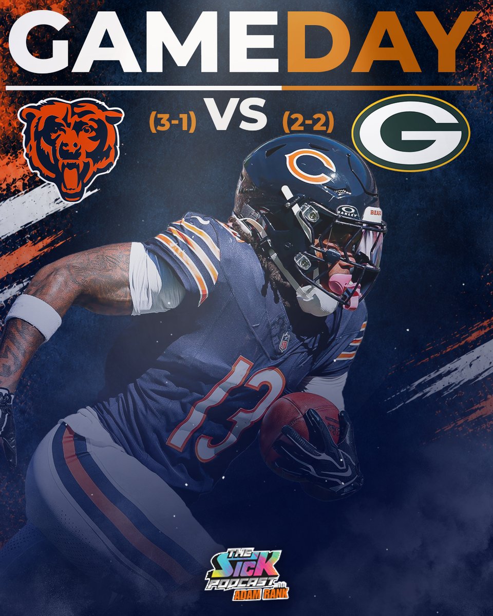 sickpodadamrank's tweet photo. 🚨 IT'S GAMEDAY
Rivalry game. Divisional matchup. bragging rights on the line.
#Bears fans, what's your prediction for today's game? 👇
#dabears #beardown #thesickpodcast @adamrank https://t.co/lGz0XfSDBo