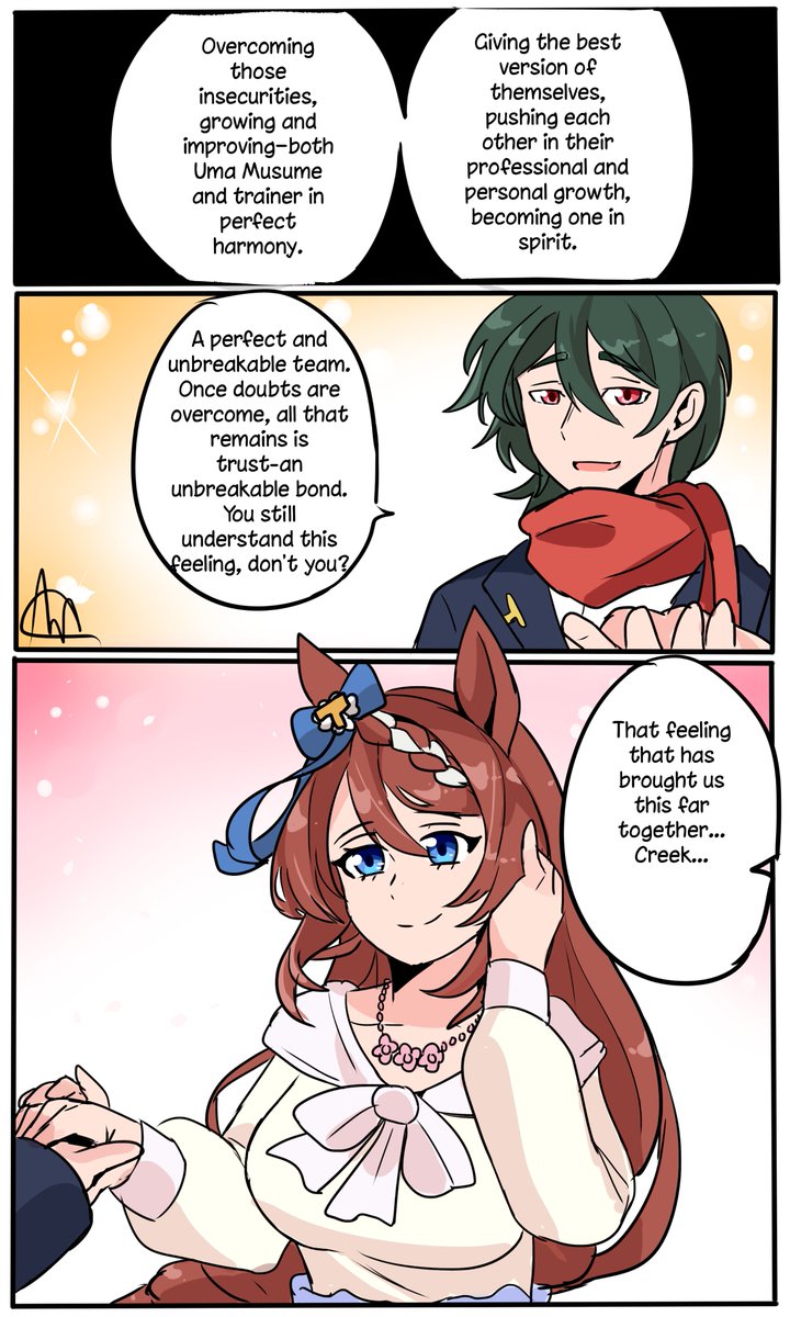 doberslover23's tweet photo. The Prince, and the King – Part 2 

Feelings of nostalgia wash over the prince hehe, it seems he couldn't help but see himself reflected in his *kohai*, though he and Creek certainly don't have anything to envy them for uwu

#art #ウマ娘 #Umamusume https://t.co/k3UAQQUIJq