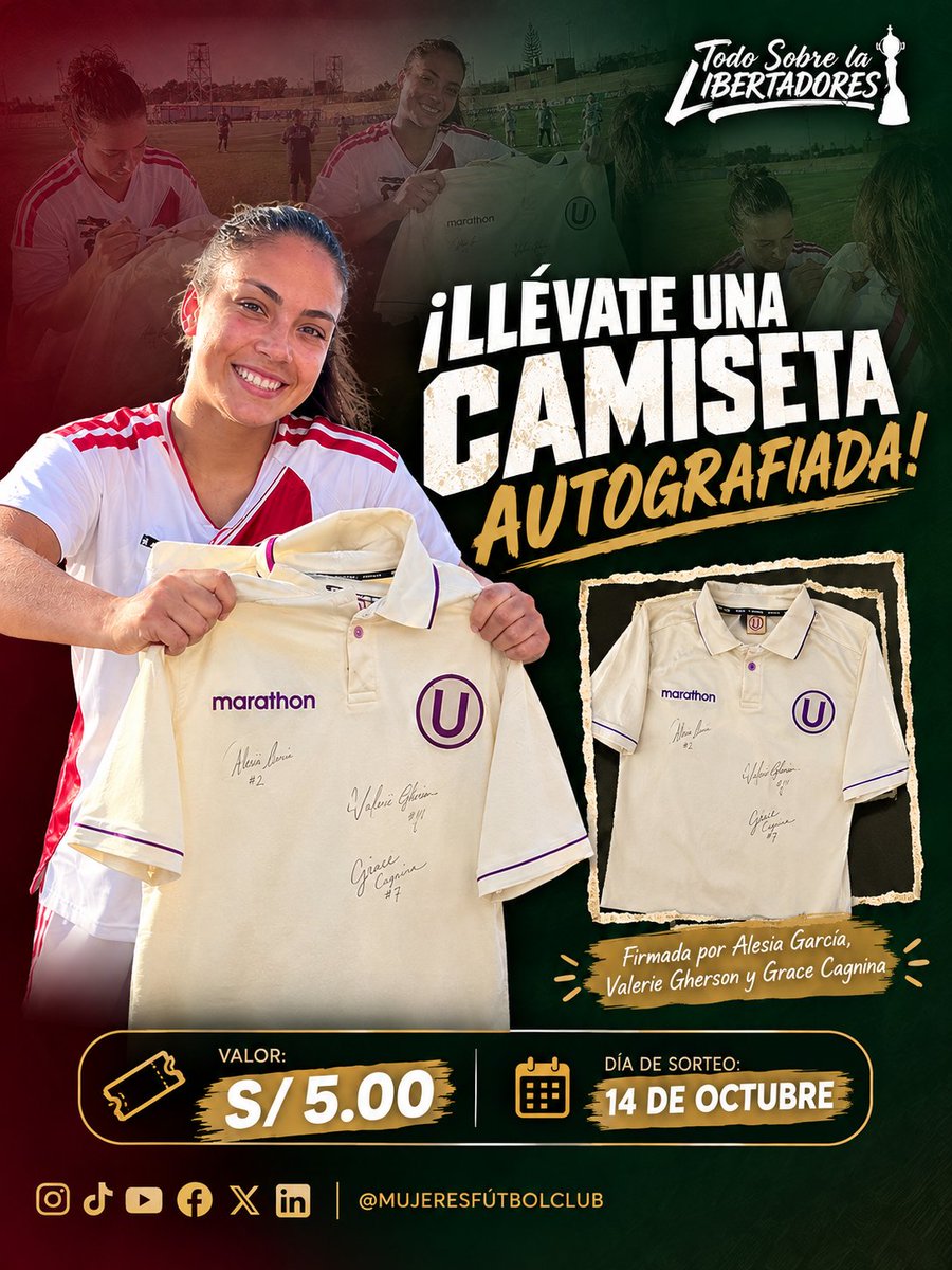 MujeresFutbol10's tweet photo. 𝑮𝑨́𝑵𝑨𝑻𝑬 𝑳𝑨 𝑪𝑨𝑴𝑰𝑺𝑬𝑻𝑨 𝑨𝑼𝑻𝑶𝑮𝑹𝑨𝑭𝑰𝑨𝑫𝑨 𝑷𝑶𝑹: 𝑨𝒍𝒆𝒔𝒊𝒂 𝑮𝒂𝒓𝒄𝒊́𝒂, 𝑽𝒂𝒍𝒆𝒓𝒊𝒆 𝑮𝒉𝒆𝒓𝒔𝒐𝒏 𝒚 𝑮𝒓𝒂𝒄𝒆 𝑪𝒈𝒂𝒏𝒊𝒏𝒂. Con tu aporte, nos ayudas a traerte toda la cobertura de la Libertadores. Envía datos y captura por inbox (FB - Instagram) https://t.co/PVsz4O7Xp0