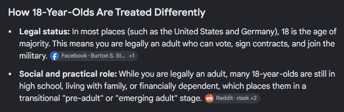 Rushiyu2K's tweet photo. @Soda2598244878 @GehrmanSparroow @corps3x my dude, only because its called "eighteen" and ends with teen nobody sees you as a teen anymore, at that point you are legal a adult https://t.co/QvLJcOSLWz