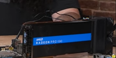 PixelButts's tweet photo. @GamersNexus Oh neat you finally got to see one. I offered to mail one your way some time back but it got passed on back then. It's a neat card.

I can answer the airflow thing though, the heatsinks are asymmetrical, the one by the mDP port is less dense. It's a genuinely weird cooler setup. https://t.co/rCugWX5Ihf