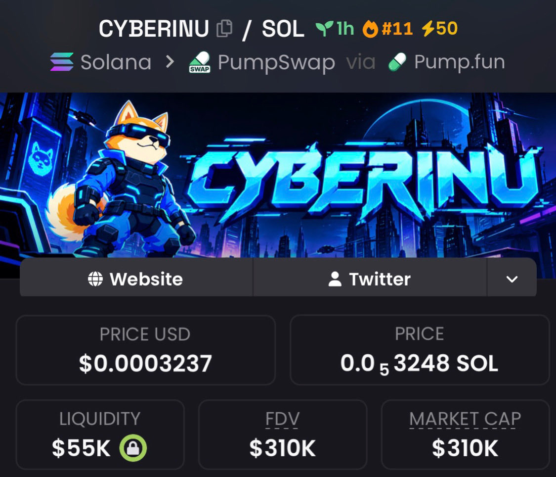 zack_zeus1's tweet photo. I put the spotlight on #CYBERINU when it hit a standout $319k market cap, exclusively for my Telegram community.

#CryptoPump #Crypto #Altseason #Solana #AltcoinAlert https://t.co/Ndjy5Q8gmL