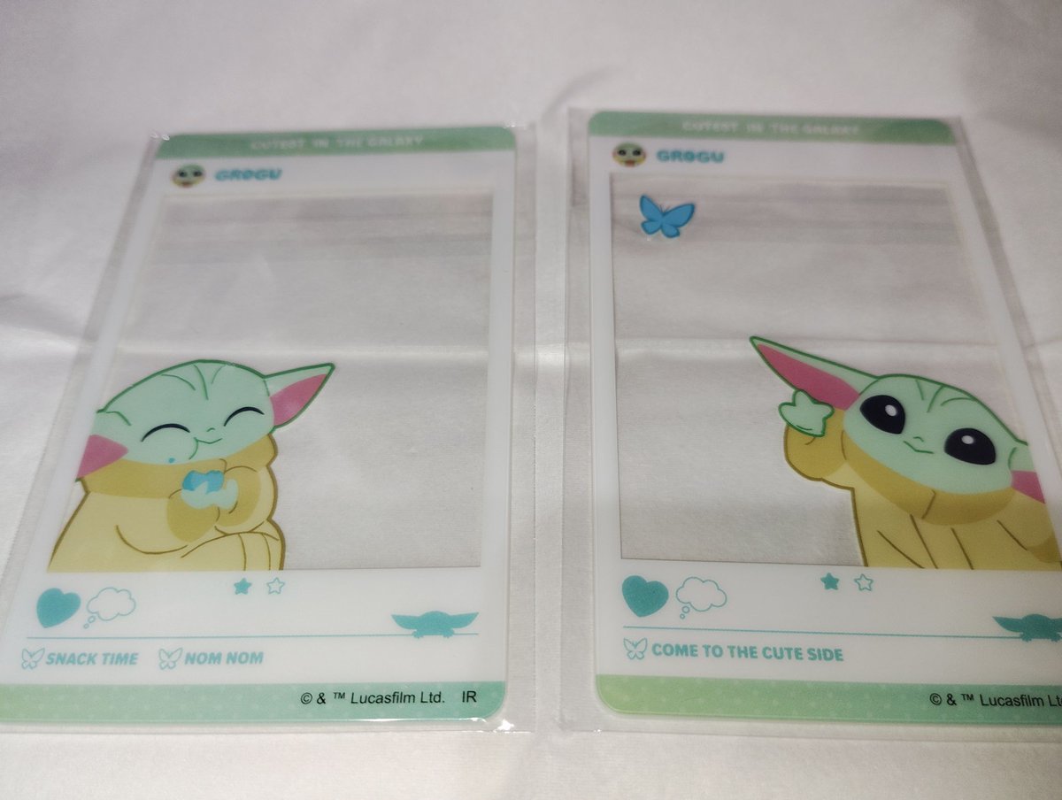 macchaneko01's tweet photo. 【交換】スターウォーズ　マンダロリアン　グローグー　アクリルカード コレクション

譲：写真①
マカロン/🦋

求：写真②の⭕️
眠り/親子

郵送か都内手渡し
2枚まとめての方優先
ぜひ交換お願いします！ https://t.co/MtaLKkVguS