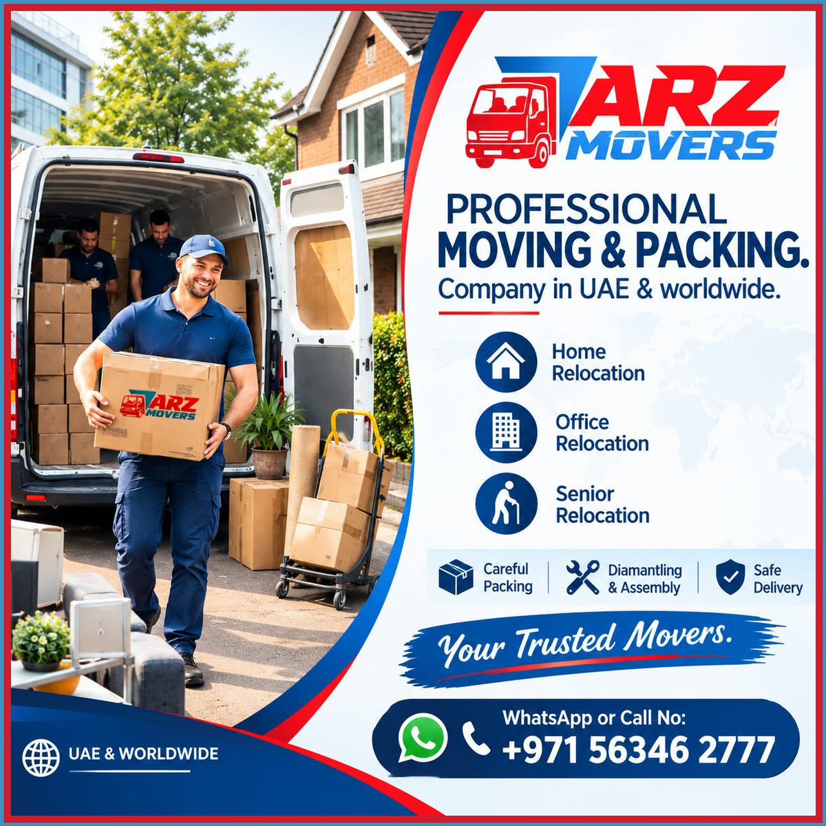 ArzMovers's tweet photo. 🏠 We Move Your World — You Relax, We Handle!
Your belongings deserve care, protection and professional handling. ARZ Movers provides complete moving solutions for homes, villas and offices across Dubai. 🚛📦
Make your next move simple and stress-free.
📞 Call Now: 056 346 2777 https://t.co/WKlEIONRug