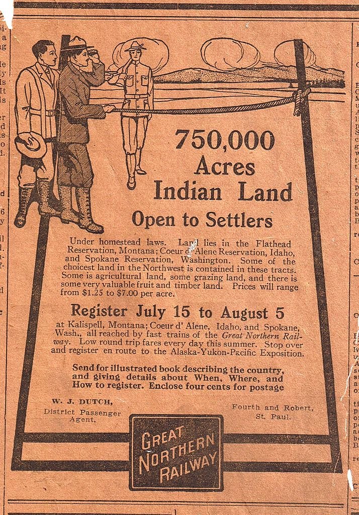 mahtowin1's tweet photo. Gee, this sounds just like all the old ads inviting white settlers to homestead on stolen Native lands. https://t.co/KTuLPrg5hh
