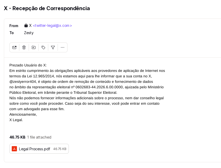 zestyerror404's tweet photo. O TSE manda quebrar sigilo da minha conta. https://t.co/RCdNZBz45E
