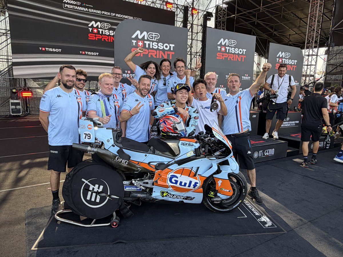 torunl's tweet photo. 🇮🇩 Indonesian MotoGP Sprint P2! 🥈👏 Incredible job by everyone. Proud of the whole team and Ai’s fighting spirit! 💪 https://t.co/Jv1Xvvsu1M