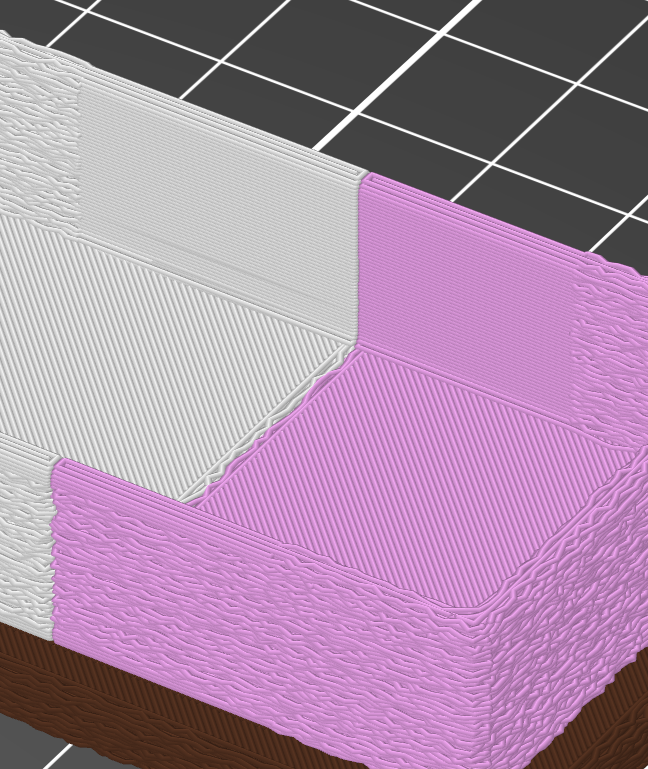 abbymath's tweet photo. @nmschulte @PrusaSlicer @Prusa3D I tried a modifier block. It blocks fuzzy skin, but not on the in between parts where I still have the issue. I figured it was worth a try, but it's still much more complicated than how it used to work. It is a bug. I reported it now on GitHub.
https://t.co/a5aYyO1twi https://t.co/WSB0YRInPV