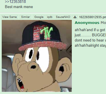 fearonchain's tweet photo. "mank" going crazy viral on 4chan right now

feels like new pepe

https://t.co/ESIjERhZFL

theres even more threads, look pages at bottom:
https://t.co/0FM4G32ANb https://t.co/gVtTUC78CB