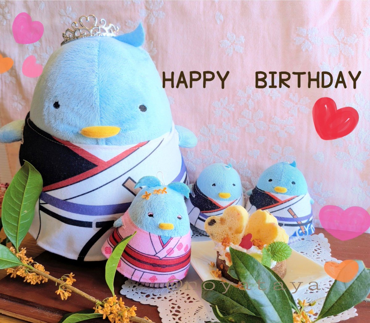 noyataya's tweet photo. ちゅん♪💕
HAPPY　BIRTHDAY🩷🩷🩷ちゅん♪

リオちゅんちゃんも、おいで🐥✨
金木犀シロップケーキ一緒に食べま
ﾁｭﾝ♪
嬉しいね😊🩷🐥🐥🐥🐥🐥🎶✨ https://t.co/9aWzyKn7eG