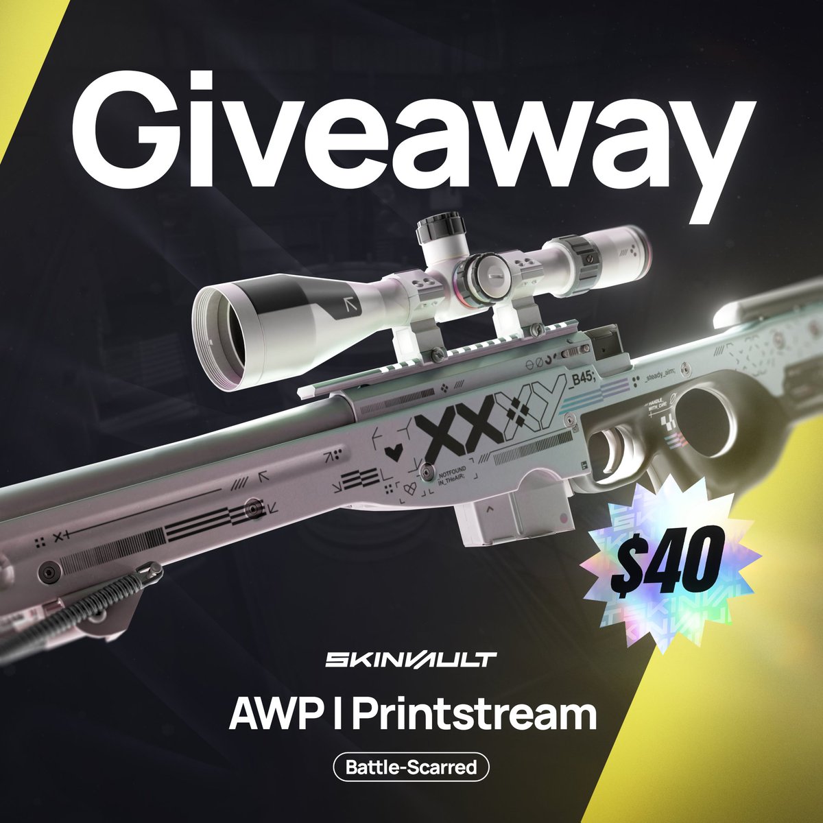 Soomzyy's tweet photo. 💰 $40 GIVEAWAY!

✅ Follow Me &amp; @Skinvault_gg 
✅ Retweet
✅ Tag a Friend

⏰ Rolling in 7 Days! https://t.co/wVmk4k52fm