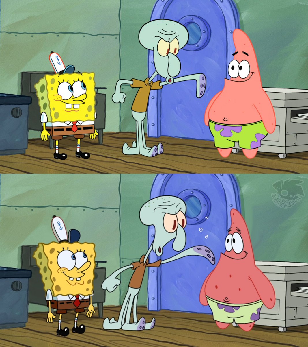 YinyangGio14's tweet photo. -TV shows, but they retain their pilot / original designs.
#Spongebob #FamilyGuy #GravityFalls #AdventureTime https://t.co/26a7khW7Fe