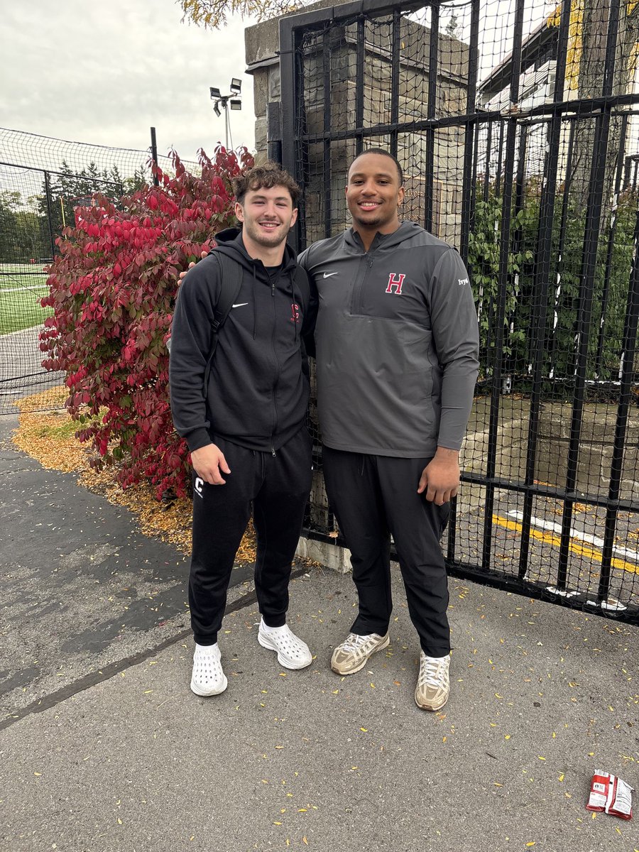 RedHawkFB's tweet photo. 1115th ➡️ Ivy League. 

Class of 2025 teammates John McAuliffe (Cornell) and Achilles Anderson (Harvard) reunited today as their teams faced off. 

#FAMILY // #HonorGloryFame // #115th https://t.co/lWCUTupMXd