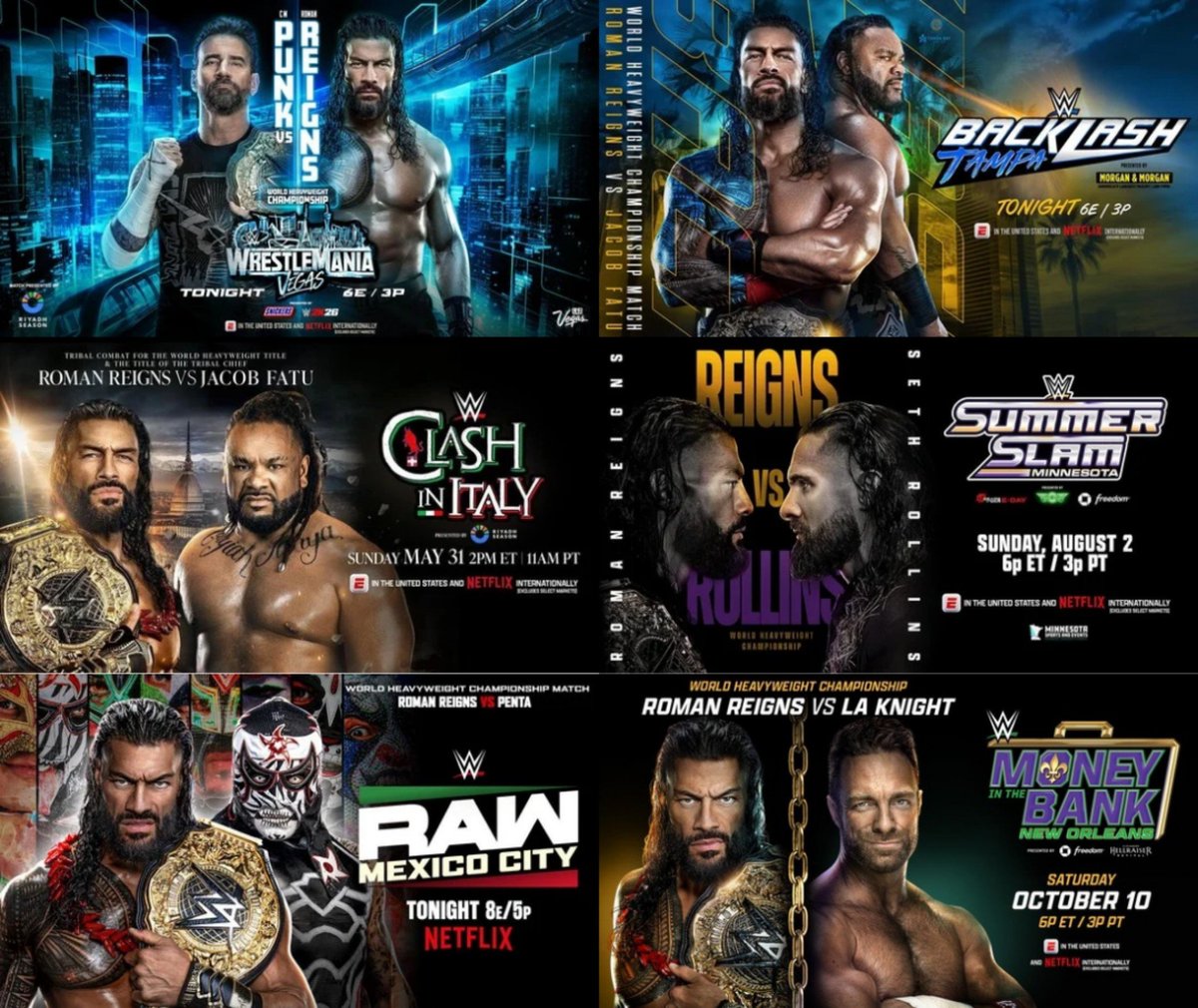 EliteClubS0B's tweet photo. Roman Reigns’ generational 2026 run continues…

ALL HITS. NO MISSES. 🔥

#MITB https://t.co/cO6pxdhBjn