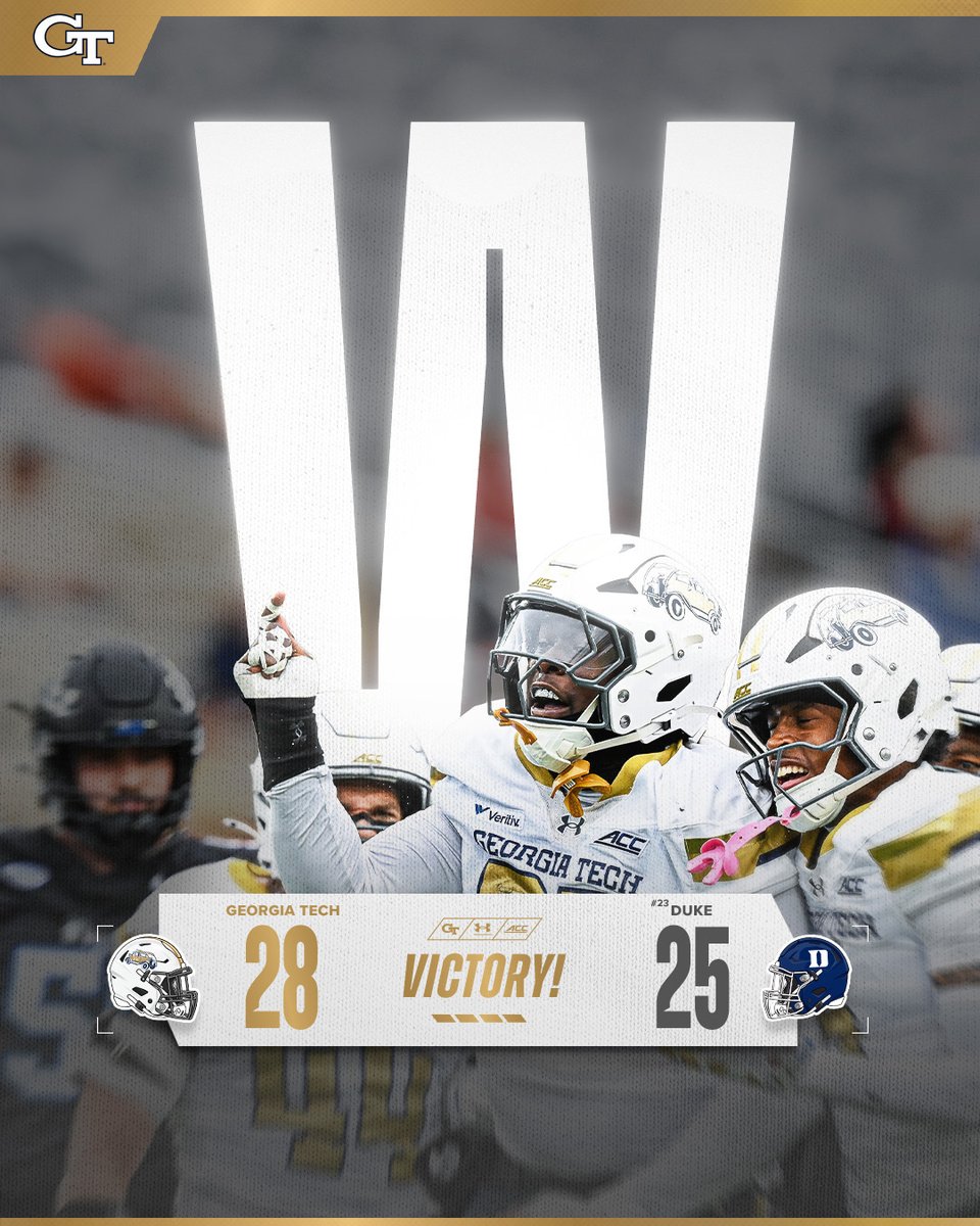 GeorgiaTechFB's tweet photo. RECKED 'EM 🗣️

#StingEm 🐝 https://t.co/WDLLt7Ft4Y
