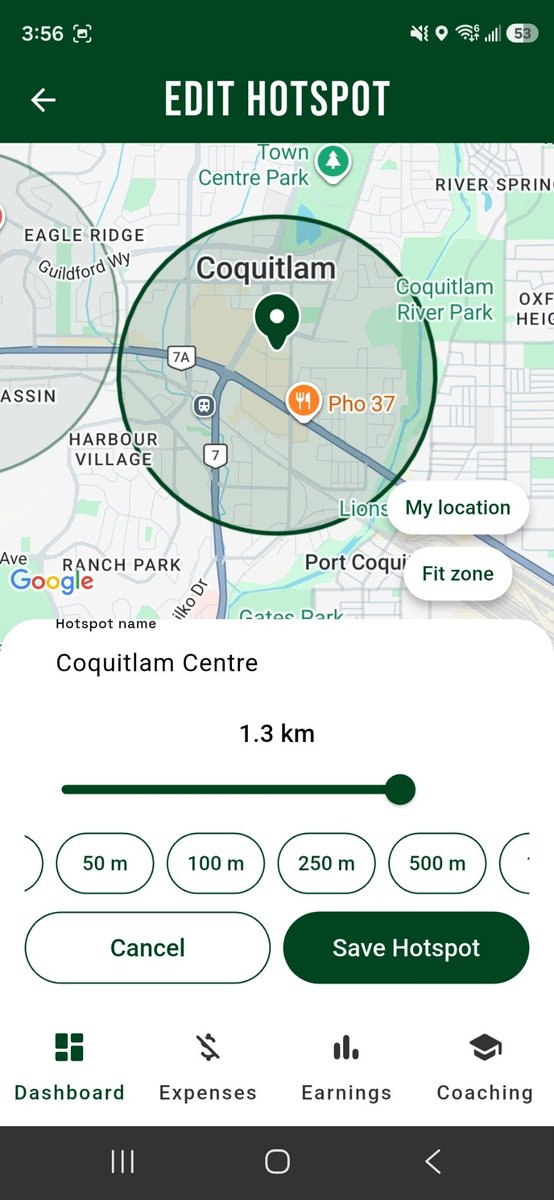 ArtificiallyBK's tweet photo. Just implemented custom hotspots into the Gig Daddy app! 🔥

You can create zones on the map, adjust their size, and the app automatically tracks which zone you accepted each delivery in.

The goal? Figure out which areas actually make you the most money instead of guessing. https://t.co/SLk8NCXYJv