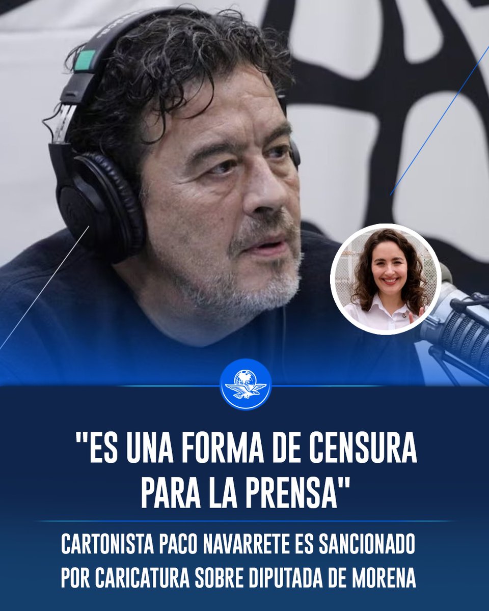 El_Universal_Mx's tweet photo. 🔴 El Tribunal sentencia al caricaturista Paco Navarrete por violencia política de género contra la diputada de Morena Itzul Barrera. 

En el cartón, publicado en el periódico Mural, se satirizaba el comentario de la legisladora sobre imponer aranceles de 70% al aguacate.

En entrevista con EL UNIVERSAL, Navarrete denunció que la resolución es una medida intimidatoria y una forma de censura a la prensa, pues su trabajo busca incomodar a la clase política.

https://t.co/vEPWiii3M9