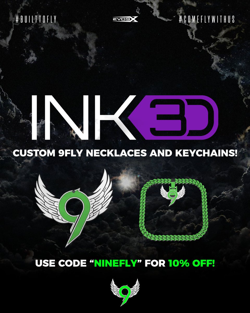 NineFlyeSports's tweet photo. Do you need a new Keychain? If you like Necklaces, we have one for you. Check out our INK3DStudio store! @INK3DStudio  

Use Code: (NineFly) for 10% off  

https://t.co/HaqjMBElho https://t.co/Jqb7DyetMI