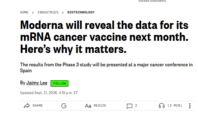 bannedhimmy's tweet photo. This is good

$MRNA is the best performing stock of the year and it's because they just announced positive phase 3 trials in their vaccine 

The final results release Oct 24th, people are frontrunning 

This same coin went to 3.2 million without a pair to MRNA https://t.co/OnYumBes5n