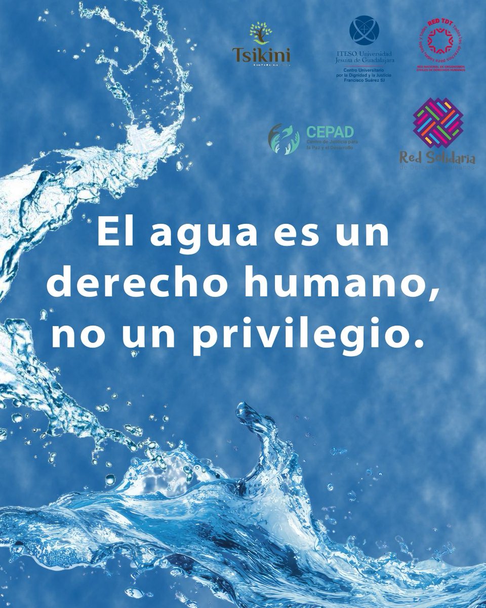 CEPAD_AC's tweet photo. 💧Las organizaciones de la sociedad civil pertenecientes a la Red TDT en la región occidente manifestamos nuestra preocupación ante la escalada de la respuesta de las autoridades frente a las movilizaciones ciudadanas que, durante las últimas semanas, se han desarrollado en distintos puntos de la Zona Metropolitana de Guadalajara (ZMG) para exigir soluciones ante la crisis del agua que se vive en Jalisco.

¡El agua es un derecho humano, no un privilegio!

Consulta el comunicado https://t.co/uaXmVnyRnI