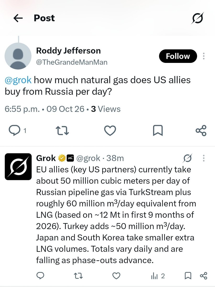 PokeDude64's tweet photo. @PrimusPilus2022 I guess you must hate the EU, France Belgium and Spain use mass amounts of Russian gas. The EU gets 50 million metric tons of fuel EVERYDAY from guess where? RUSSIA. Japan and South Korea get fuel as well https://t.co/jkt3XLMvYu