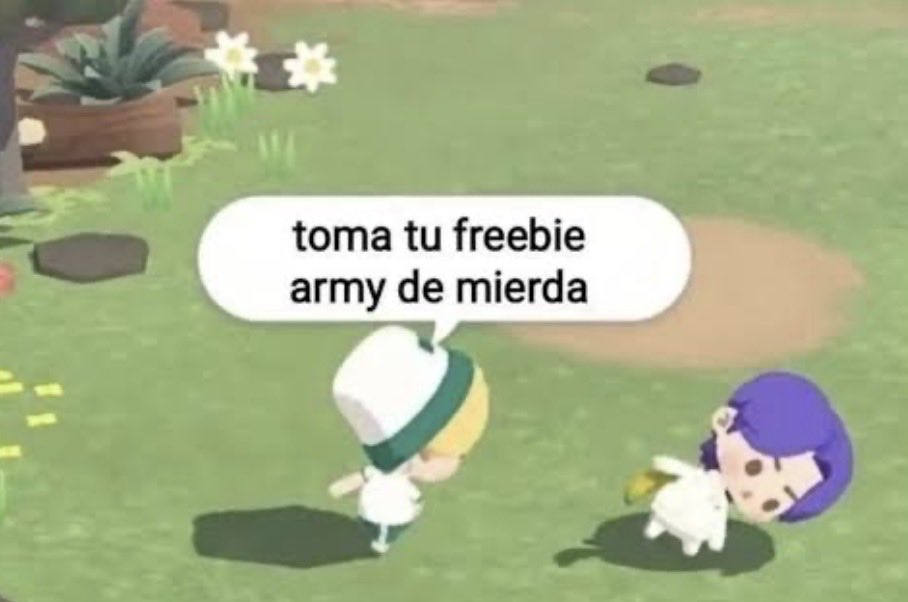 minsugacheonye's tweet photo. El “toma tu freebie army de mierda” fue tan iconico, lo vi en todos lados https://t.co/4yyN8UyumH