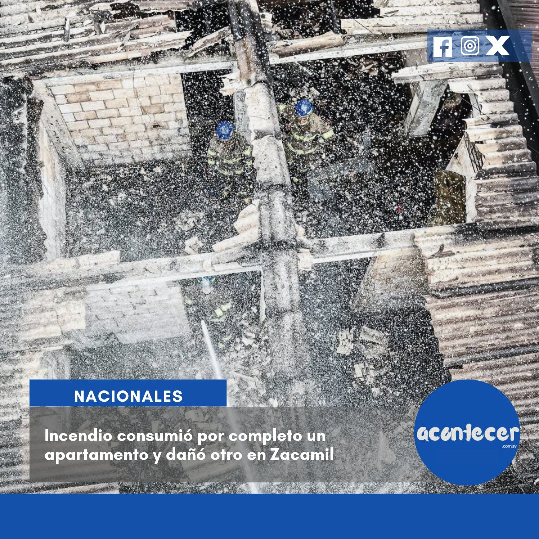 acontecercomsv's tweet photo. #SanSalvador 🚨🔥 Actualización del incendio en Zacamil: 🏢 El apartamento 41 quedó completamente consumido por el fuego, mientras que el apartamento 42 sufrió daños en aproximadamente el 50% de su estructura. 📍
#ÚltimaHora #Zacamil #IncendioEstructural #SanSalvador ⚠️
📝AR https://t.co/dLCLMfu9EY