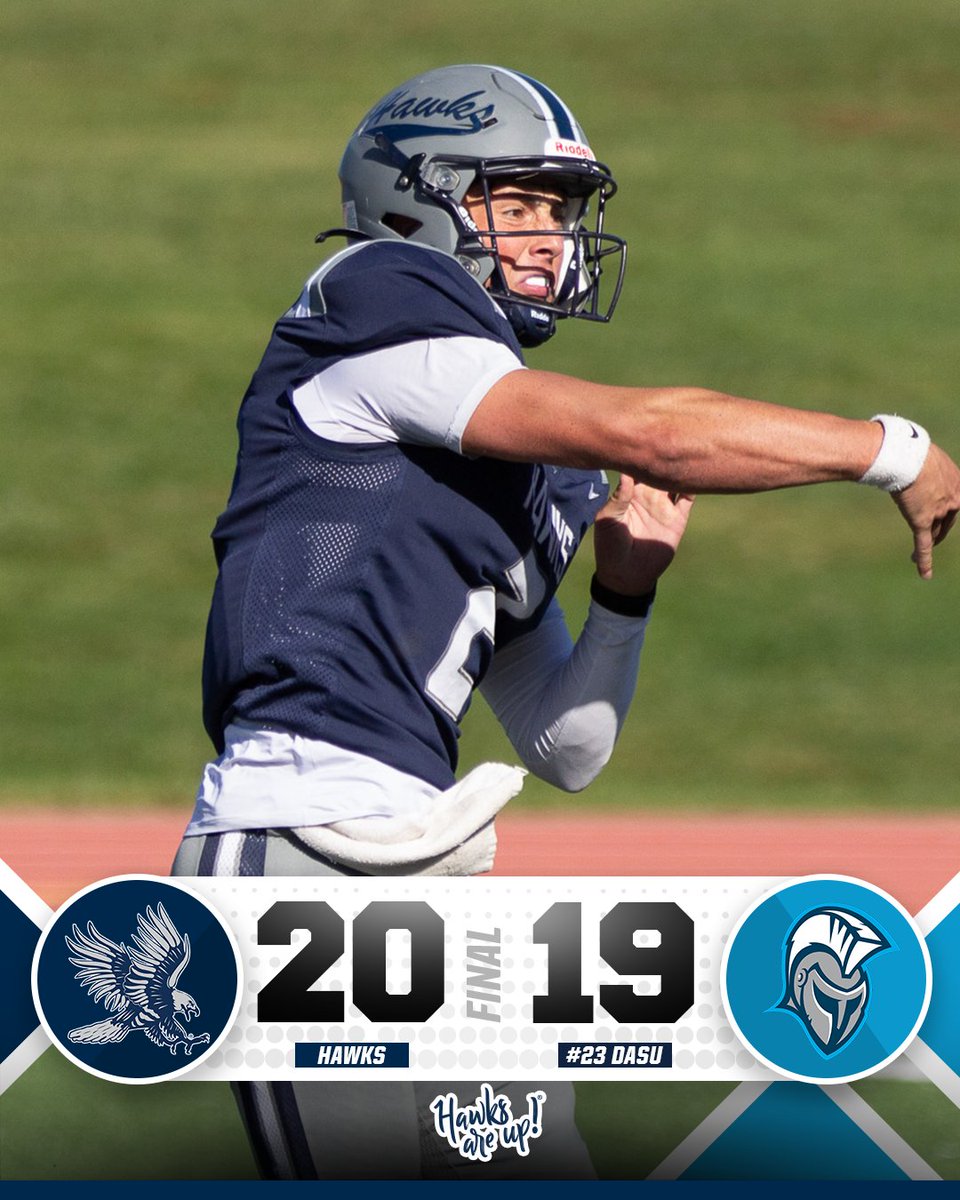 BlueHawkFB's tweet photo. HAWKS WIN!!!

A Cockrell touchdown and Gary interception seals the win for DSU!

#HawksAreUp https://t.co/sZqFa6rCdp