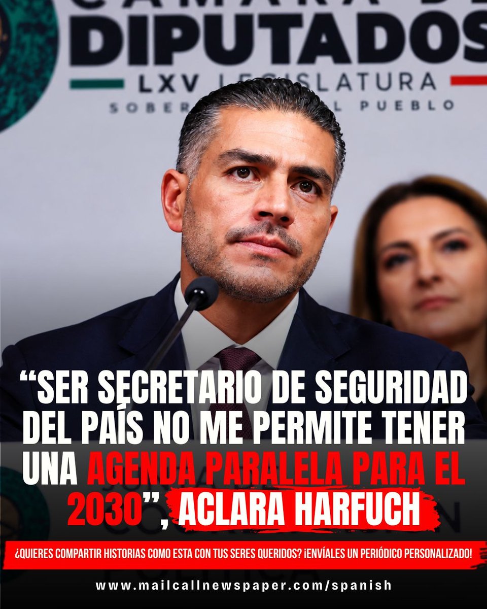 mailcallnews's tweet photo. Omar García Harfuch asegura que su responsabilidad como secretario de Seguridad no le permite tener una agenda política paralela rumbo a las elecciones de 2030. 🇲🇽 https://t.co/2xZYsz9qC2
