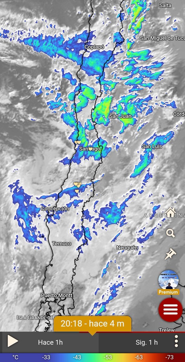 EdoWeatherman's tweet photo. Inestabilidad, chubascos, tormentas y más.

Desde este domingo y hasta la próxima semana, la inestabilidad será protagonista en sectores del norte chico, la zona central y sur.
Este domingo los chubascos se concentrarán en sectores de la región de Atacama y Coquimbo, principalmente parte sur e interior. Por la tarde se extienden a sectores de la zona central. Probables tormentas eléctricas en algunas localidades interiores.

El lunes las precipitaciones afectarán entre parte de Coquimbo y la región de La Araucanía. La posibilidad de tormentas se ve más orientada al norte chico y la zona sur.

El martes será un día muy inestable y tormentoso, las posibilidades de actividad convectiva abarcarán desde interior de Coquimbo a La Araucanía. Cuidado con posibles chubascos intensos. La isoterma estará sobre los 2200-2500 msnm así que existe riesgo de aluviones.

El miércoles nuevamente estará con inestabilidad y probables tormentas eléctricas en interior de la zona central y sur.

Recuerde que las tormentas son sectorizadas.