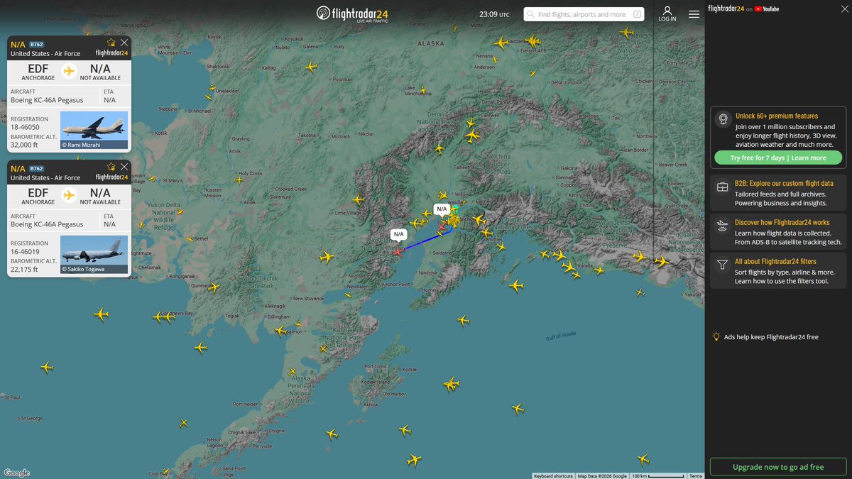 AIYeyENGDdJkjTr's tweet photo. Oct. 11, 2026
#Portsmouth ANGB ==> #Anchorage Elmendorf Air Force Base
#PACK96 #AE5BC0 USAF KC-46A Pegasus
#PACK97 #AE5F9A USAF KC-46A Pegasus
#PACK98 #AE5BC4 USAF KC-46A Pegasus
#PACK99 #AE5F9D USAF KC-46A Pegasus https://t.co/gfPWS3Zor9