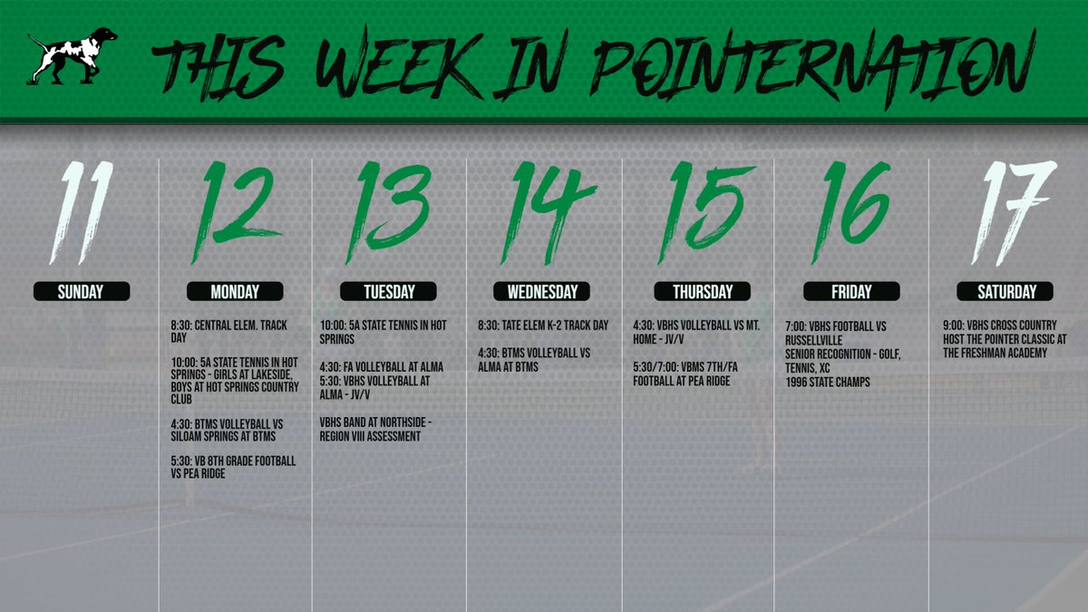 VBSDActivities's tweet photo. This Week in #PointerNation! https://t.co/M987GZpftG
