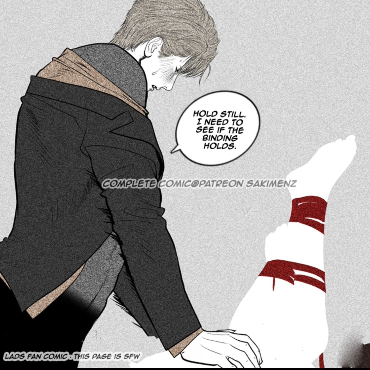 sakimenmen's tweet photo. Xavier checking the wrap tension SFW. #loveanddeepspace https://t.co/qgeQEJ7VAL