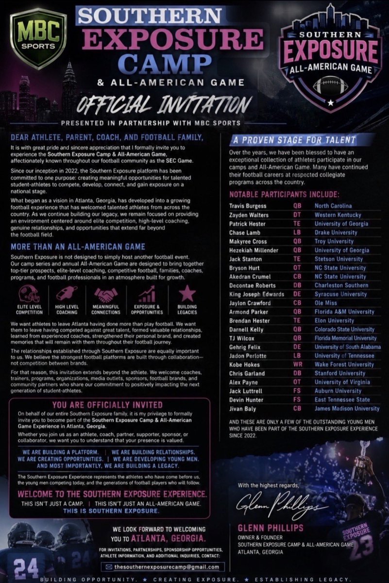 whitworthjett's tweet photo. Thank you to @TheSouthExCamp for the official invite to y’all’s All American Game!!
@coachGPhillips @FCHSLions @RecruitGeorgia @Coach_Hardy12 @cgholland @NEGARecruits @TroyTrojansFB @youareathlete @One11Recruiting @GAPrepVarsity @NastyWideOuts @Aaron_Fierbaugh @Coach_BrownGWU https://t.co/qoChsGkpS8