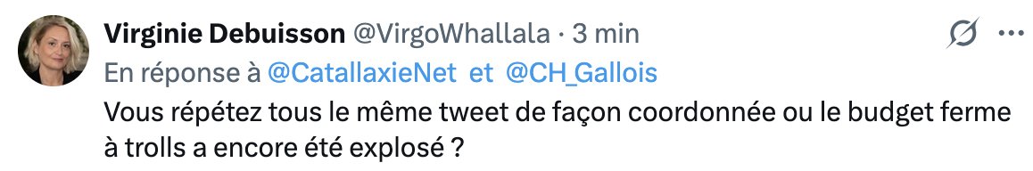 CatallaxieNet's tweet photo. Désolé de ne pas être original mais je suis humain. On vous voudrait simplement cohérente. Vous voulez faire les poubelles des gens de manière totalitaire, on vous dit juste 'chiche' en vous renvoyant la balle… Vous ne répondez pas sur le fond, cela dit, ça se voit ! Coincée ? https://t.co/of59ano1Hg
