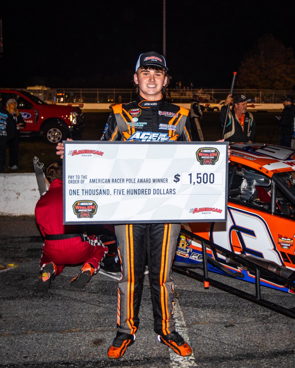 NASCARRegional's tweet photo. First career American Racer Pole Award for 15-year-old Paulie Hartwig III!

Full qualifying results: https://t.co/eSpLhNgTVW https://t.co/LkSgGDCnyd