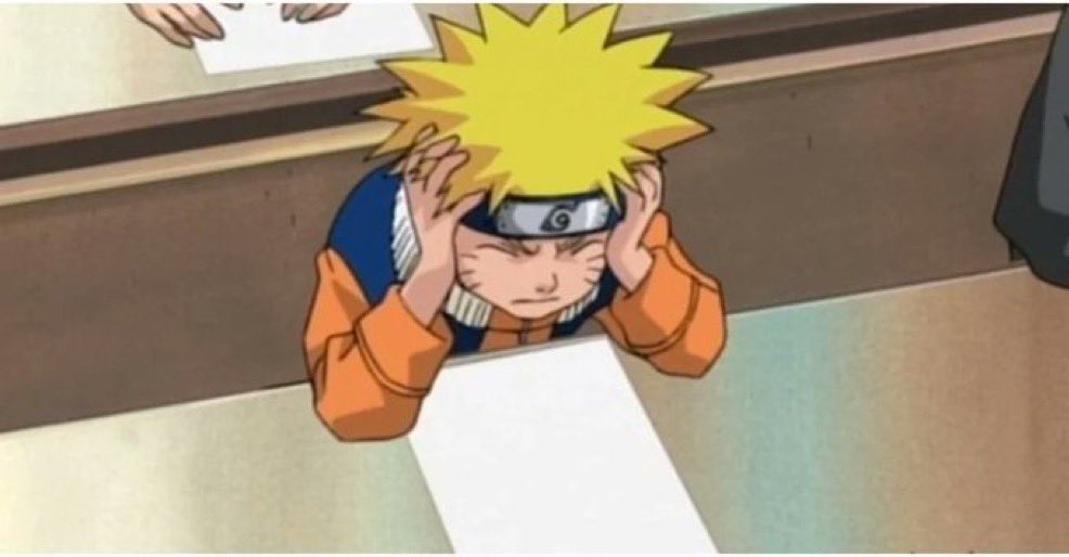 alecrlm's tweet photo. eu acho que eu amo o naruto pq quando ele precisou fazer uma prova ele surtou e nao respondeu nenhuma pergunta

ele e o unico que me entende https://t.co/dw2SCA0fnH