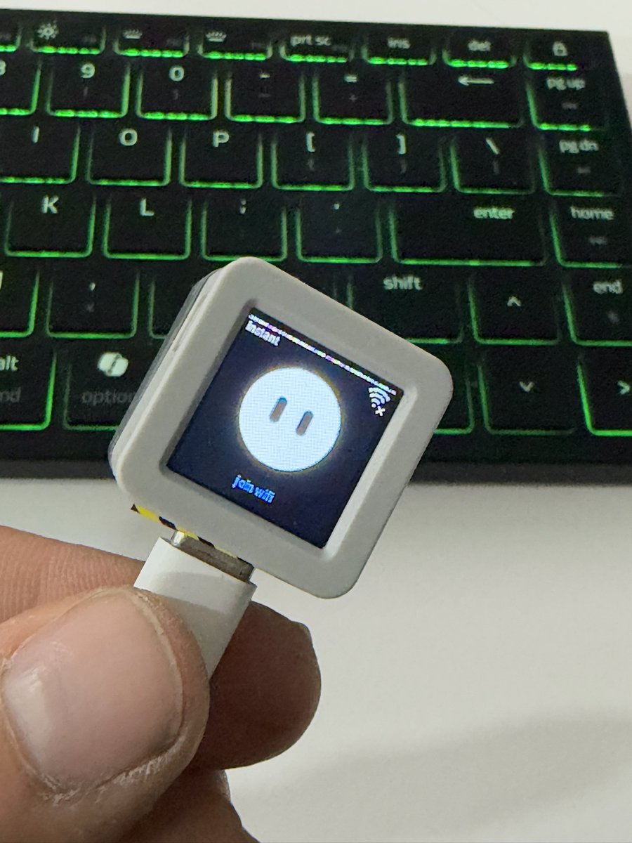 markjborg's tweet photo. @bot and I made possibly, the smallest Grok Pocket inspired by @BobbyThakkar ‘s idea :D We improved it by using a cloud relay so I wouldn’t need my computer to be on. https://t.co/2moGlXKLvk