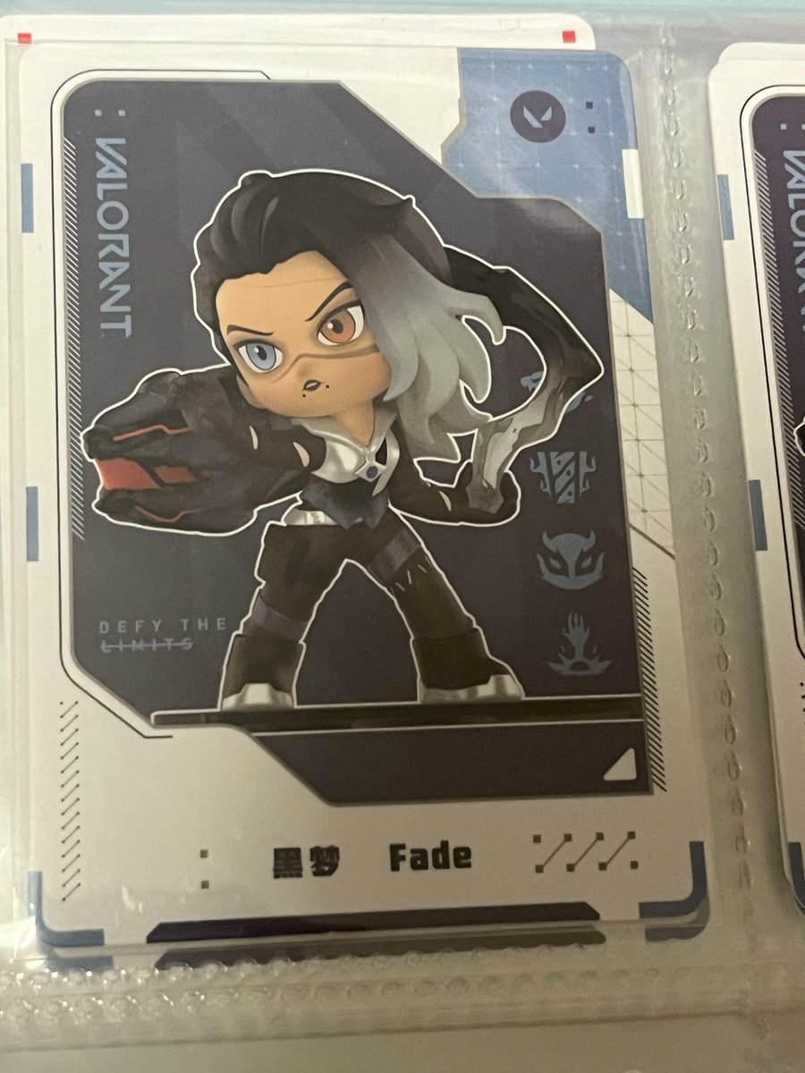 torihikinome's tweet photo. 求:Valorant フェイドのPopmartのフィギュアに付いているカード
譲:1枚送料含め600円（複数枚要相談）
フィギュア本体の交換・譲渡も別の投稿にて募集しております。
御手数ですがお声かけ前はツイフィの確認をお願い致します。 https://t.co/kfIPASod5G