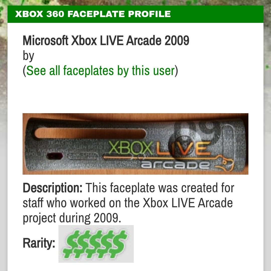 ImOGXboxGamer's tweet photo. PRGE has been wonderful so far! Picked up the extremely rare Xbox Live Arcade 09 Faceplate today! These were created for the staff that worked on the project.
#xbox #ogx #xbox360 #ogxboxgamer #prge https://t.co/oKeEl1TpQC